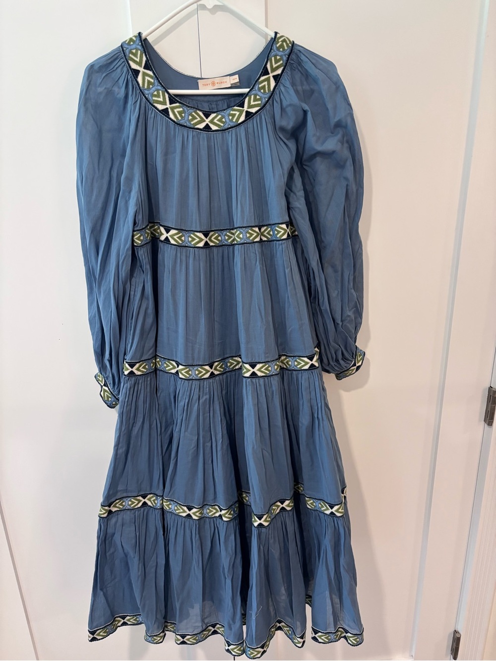 Tory Burch Embroidered Tiered Maxi Dress